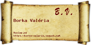 Borka Valéria névjegykártya