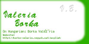 valeria borka business card